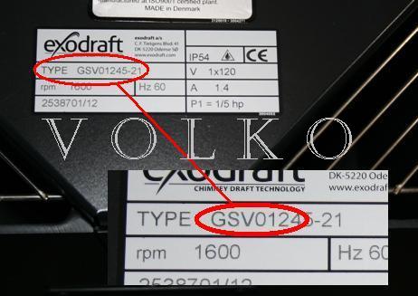 Enervex fan identification.  Exhausto is now Enervex.  Exodraft fans are made in Denmark, 115 - 120v fans are provided for North America and distributed as Enervex fans.